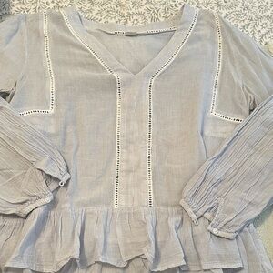 Gap Light blue Peplum Blouse